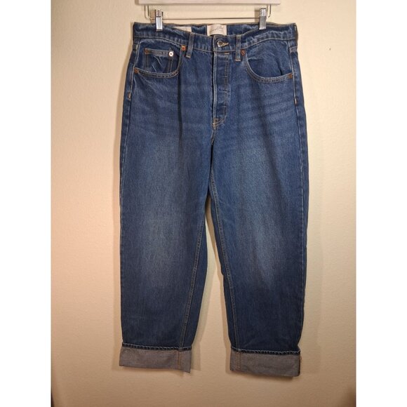 NWOT Universal Thread Denim Blue Jeans Retro Y2K 90s Baggy Women Size 8 Regular - Picture 1 of 9
